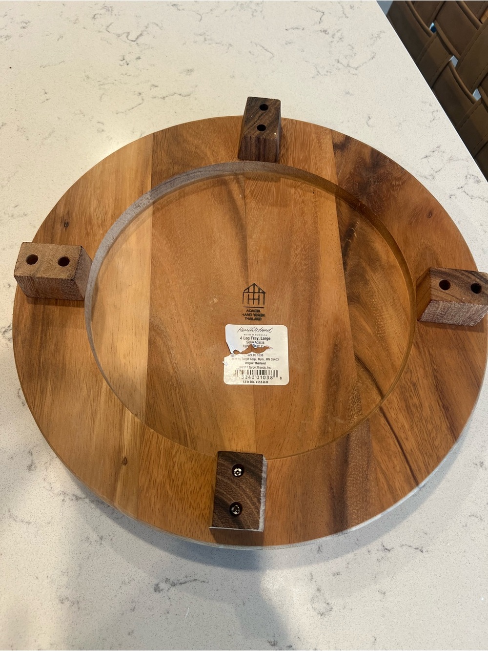 Round Wood Serving Board - Natural Brown - Picture 3 of 4
